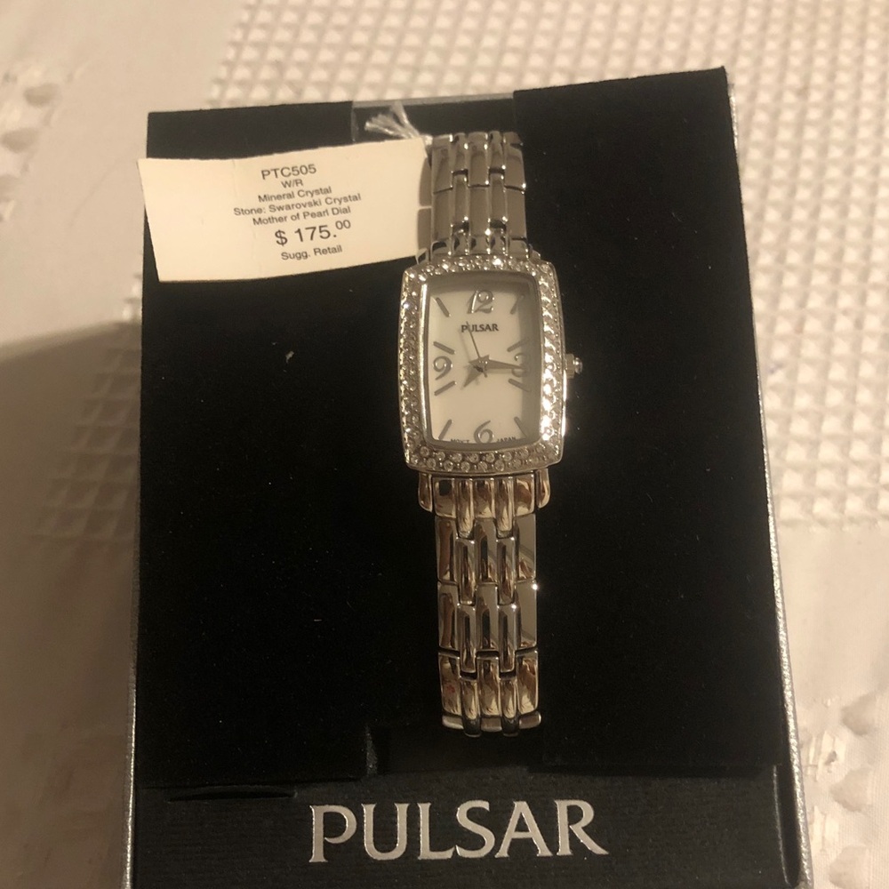 Pulsar Silver Watch with White Dial